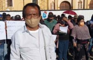 Miembros del Frente Campesino Popular de Chiapas se manifiestan