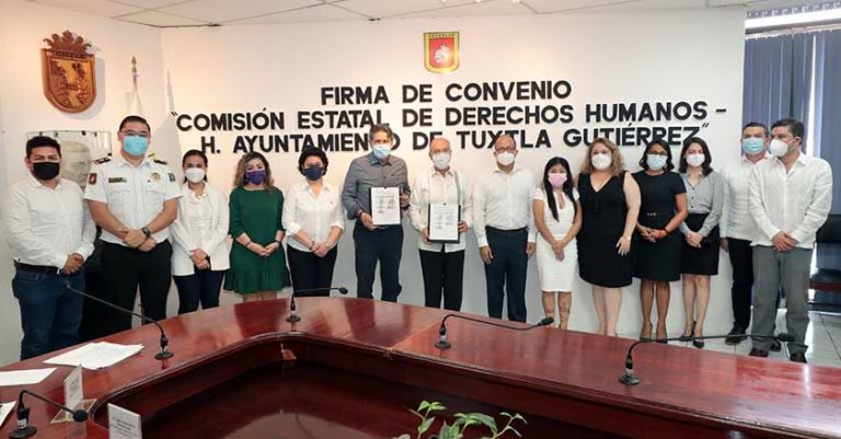 Firman convenio en Tuxtla para capacitar servidores públicos en materia de Derechos Humanos