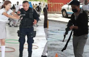 Policías de Guanajuato capacitan a estudiantes de secundaria con armas; organizaciones piden sanciones