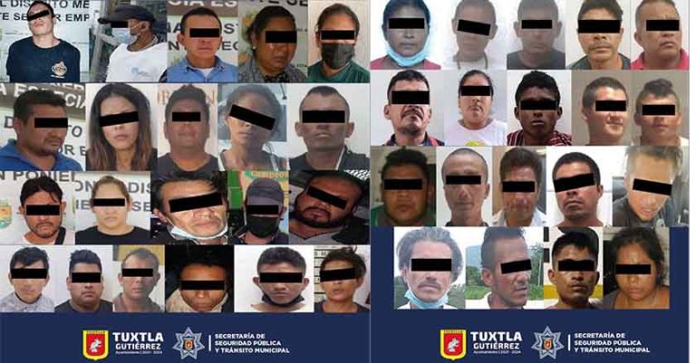 La SSPM ha detenido a más de 60 sujetos que asaltaban negocios en Tuxtla