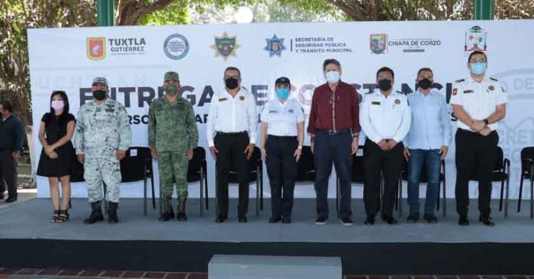 Destaca Carlos Morales respaldo a la Policía Municipal de Tuxtla