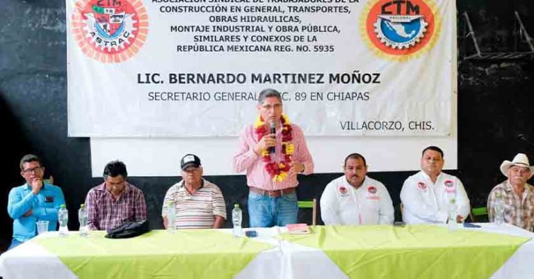 Respalda ASTRAC-CTM a gobierno de Villa Corzo