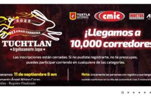Completado el registro de 10 mil corredores a la Gran Carrera Tuchtlán “Orgullosamente Zoque”