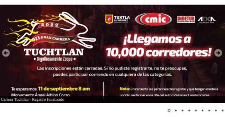 Completado el registro de 10 mil corredores a la Gran Carrera Tuchtlán “Orgullosamente Zoque”