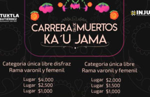 El ayuntamiento de Tuxtla Gutiérrez convova a participar en la Carrera de Día de Muertos “KA´U JAMA”