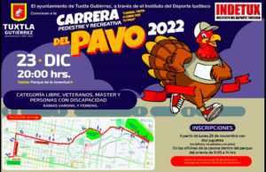 Inician las inscripciones para la “Carrera del Pavo 2022” en Tuxtla