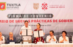 Firman convenio Alcalde Carlos Morales y Claudia Sheinbaum por el “Intercambio de buenas prácticas de gobierno”