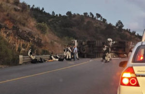 Vuelca camioneta de la GN en la autopista San Cristóbal – Tuxtla Gutiérrez