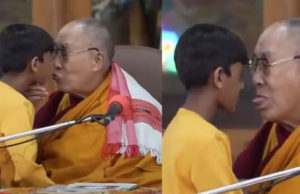 El Dalai Lama se disculpó por besar en la boca a un niño y pedirle que le chupara la lengua