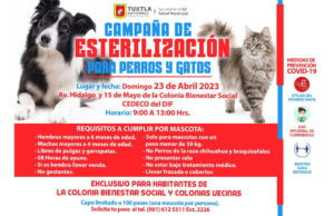 Invita la Secretaría de Salud Municipal de Tuxtla Gutiérrez a la Campaña Gratuita de Esterilización para Perros y Gatos