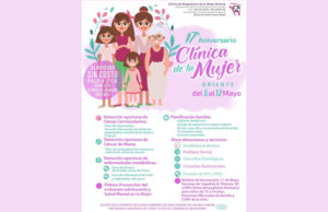 La Secretaría de Salud Municipal a través de Clínica de Diagnóstico de la Mujer Oriente invitan a aprovechar los servicios médicos gratuitos, del 8 al 12 de Mayo.