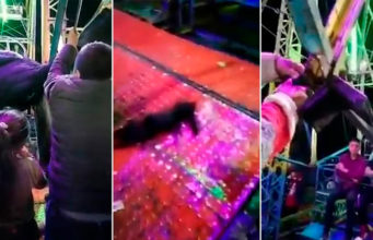 En San Juan Chamula, joven queda atorada del cabello en un juego mecánico
