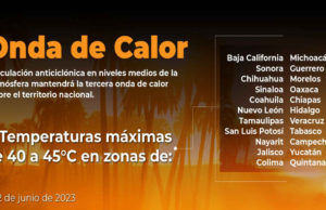 Debido a la tercera onda de calor, se prevé que 22 estados del país tengan hoy, temperaturas superiores a 40 grados Celsius