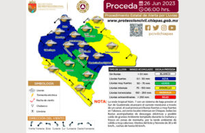 ¡Continuarán las lluvias! Se pronostican para este lunes lluvias muy fuertes en Chiapas