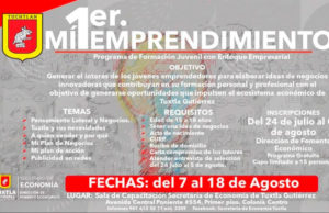 La Secretaría de Economía en Tuxtla Gutiérrez, invita al Curso de Verano “Mi 1er. Emprendimiento”