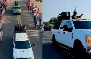 Cártel de Sinaloa desfila entre aplausos de pobladores en Chiapas