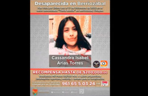 Ofrece la FGE una recompensa de hasta medio millón de pesos por información sobre el paradero de Cassandra Isabel Arias Torres