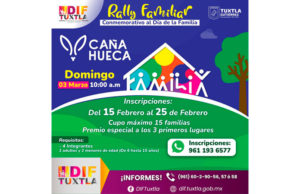 Invitan DIF Tuxtla y Ayuntamiento de Tuxtla a participar en el Rally Familiar conmemorativo al “Día de la Familia”