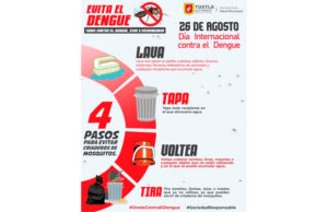 Llama Secretaría de Salud Municipal a reforzar estrategia “Lava, Tapa, Voltea y Tira” para evitar casos de dengue
