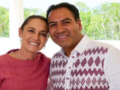 Eduardo Ramírez acompaña a Claudia Sheinbaum en el recorrido de supervisión del Tren Maya de carga