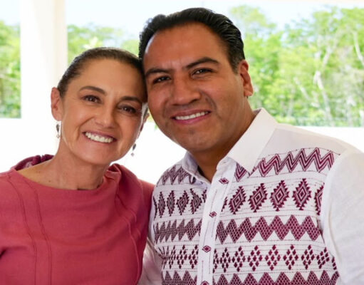Eduardo Ramírez acompaña a Claudia Sheinbaum en el recorrido de supervisión del Tren Maya de carga